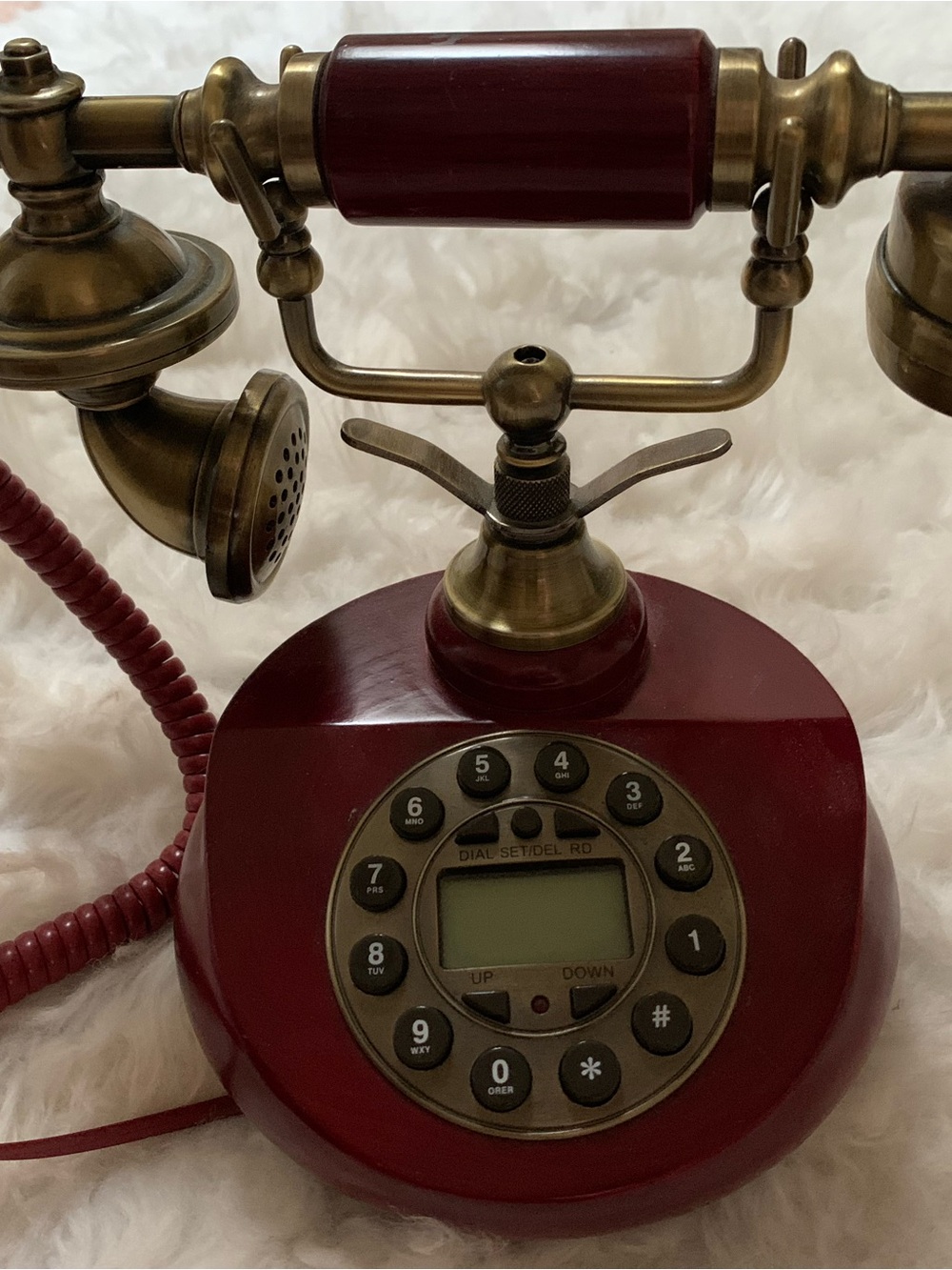 Red Retro Telephone Base — Hornig Years Model HY-01665 - Picture 3 of 3